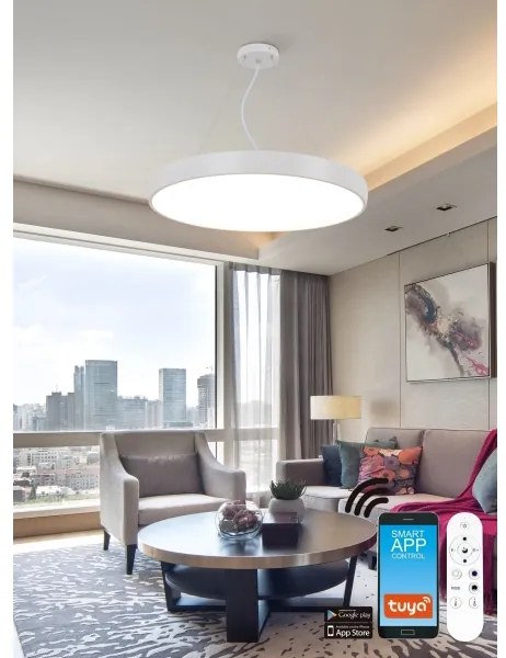 Lustră LED RGB pe cablu dimabilă LED/60W/230V Wi-Fi Tuya albă Top Light + telecomandă