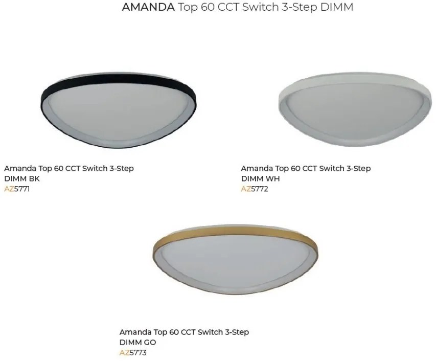 Plafoniera LED moderna AMANDA TOP 60 3-STEP DIMM alba