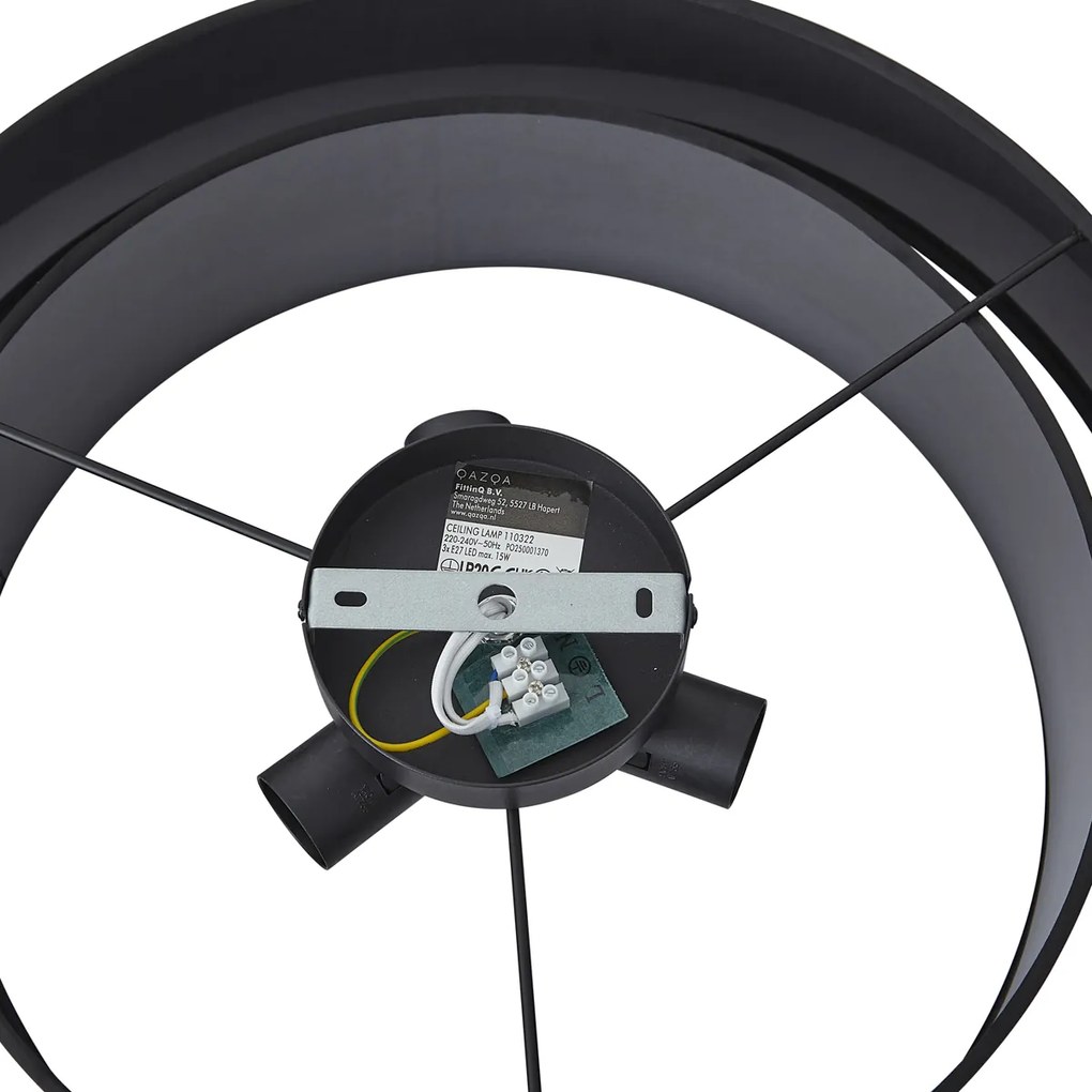 Plafonieră modernă neagră 50cm cu 3 lumini - Drum Duo