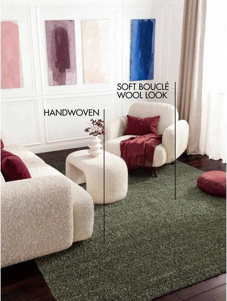 Covor verde țesut manual din material bouclé 160x230 cm Notting Hill Portobello – Ted Baker