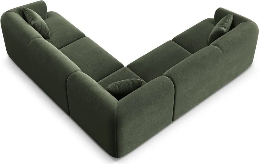 Colțar verde cu tapițerie din catifea Campi – Cosmopolitan Design