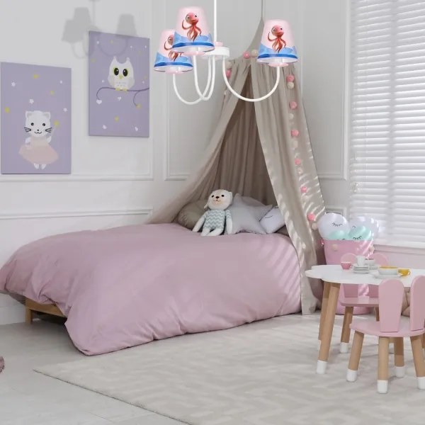 Lustră pe tijă pentru copii OCTOPUS 3xE14/40W/230V