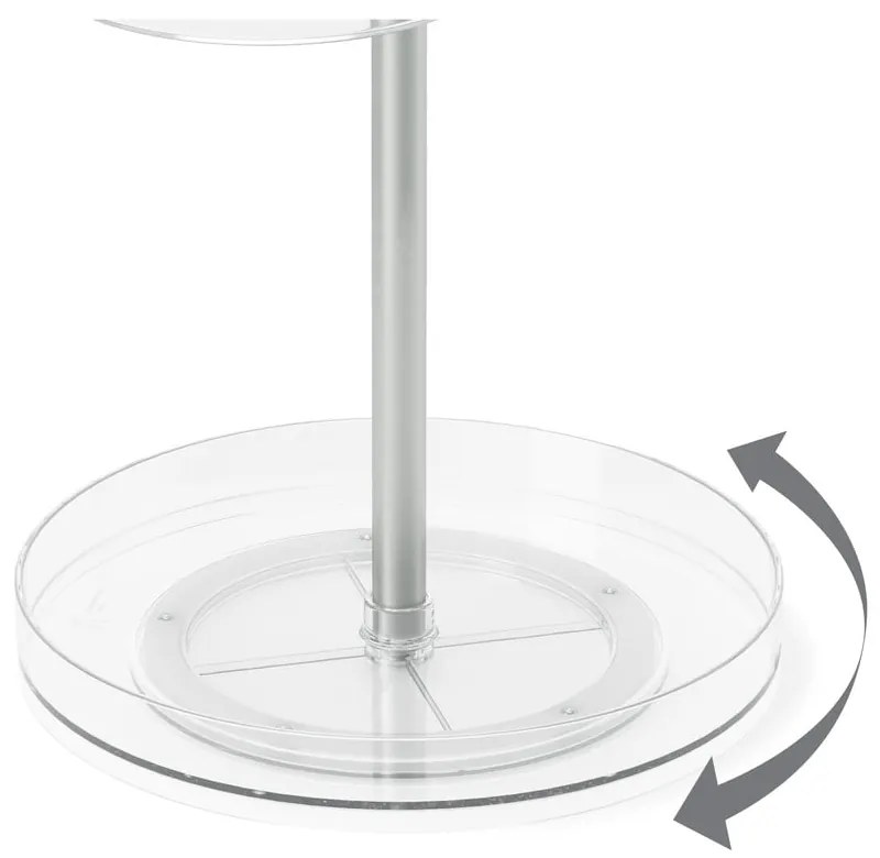 Organizator de baie pentru cosmetice/rotativ din plastic Pirouette – Umbra