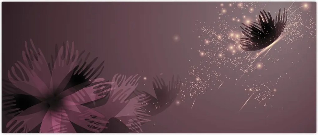 Tablou - Floare și fluture (120x50 cm)