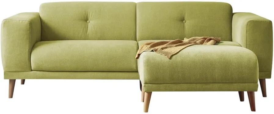 Canapea cu taburet Bobochic Paris Luna, verde