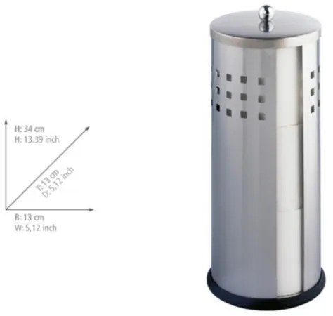 WENKO 16636100 - Suport pentru hârtie igienică ANCONA 13x34 cm inox/argintiu