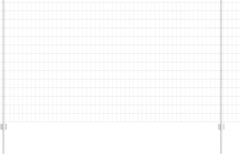 vidaXL Gard cu Stâlp Argintiu 1,4 x 10 m Oțel