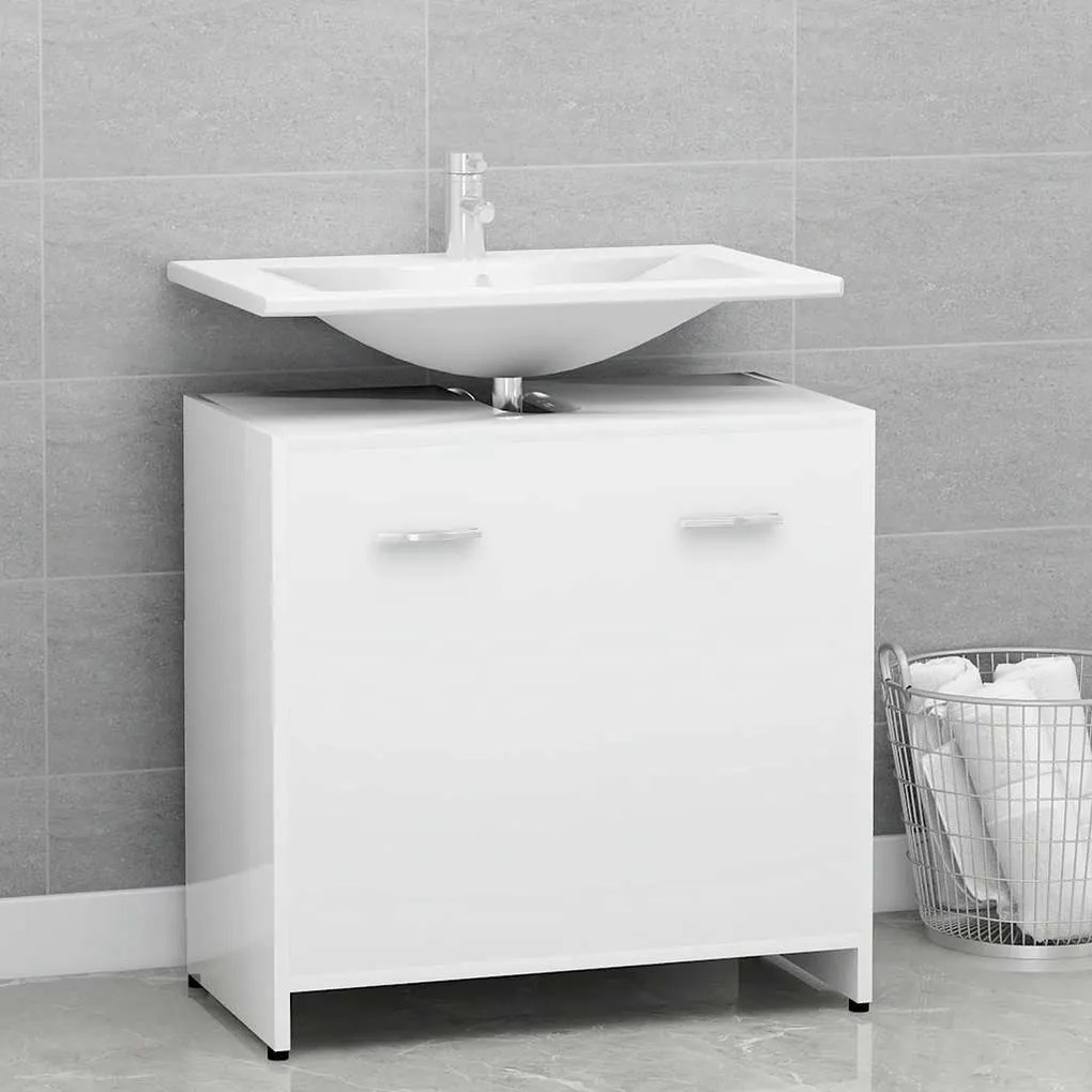 vidaXL Dulap de baie, alb, 60x33x61 cm, lemn prelucrat
