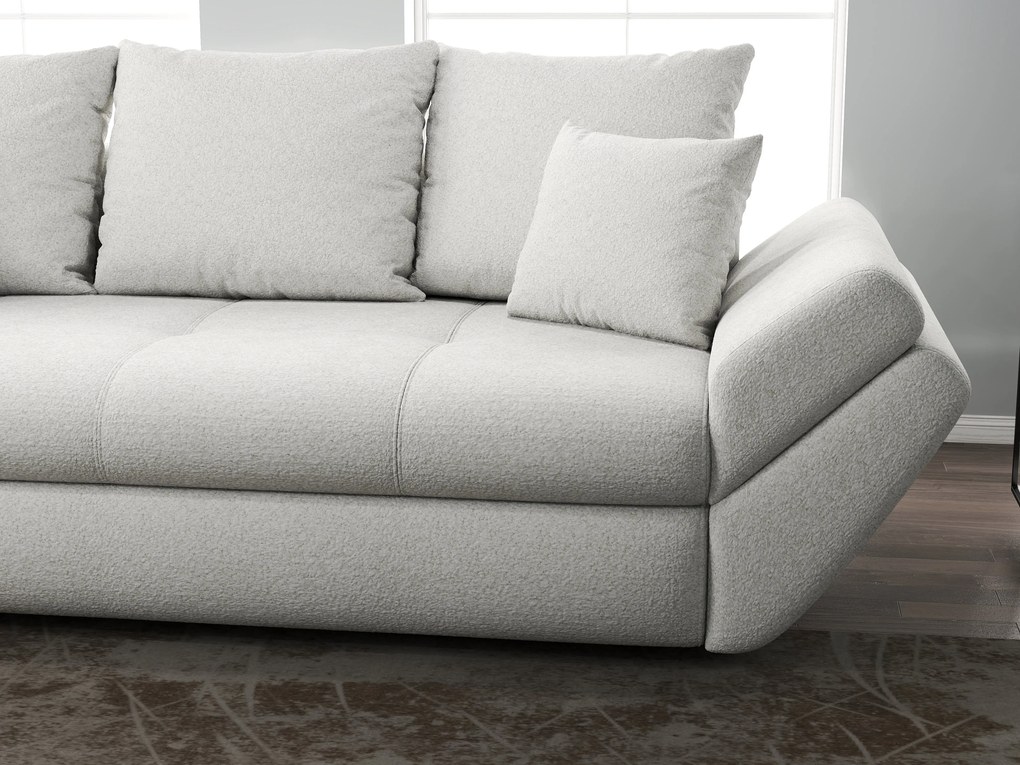 Canapea extensibilă dumonde cu ladă de depozitare si sezut confortabil din spuma high-density, Loana Euphoria Ivory 250x100 cm