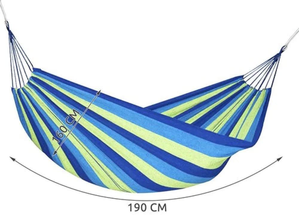 Hamac albastru-verde pentru 2 persoane, HAMMOCK 200x150 cm