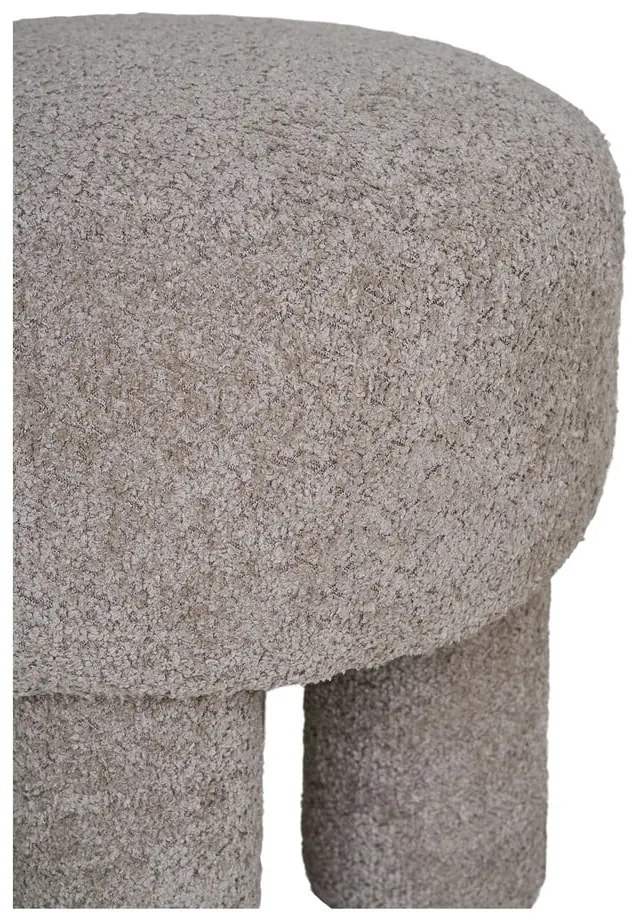 Taburet gri deschis cu tapițerie din țesătură bouclé Perth – House Nordic