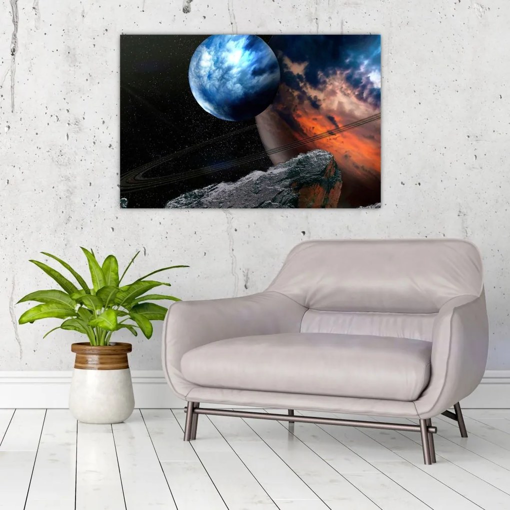 Tablou planetei în cosmos (90x60 cm)