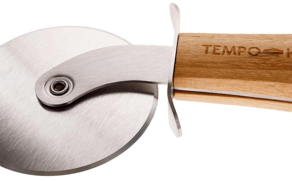 TEMPO-KONDELA SALKY, feliator pizza, natural, inox/bambus