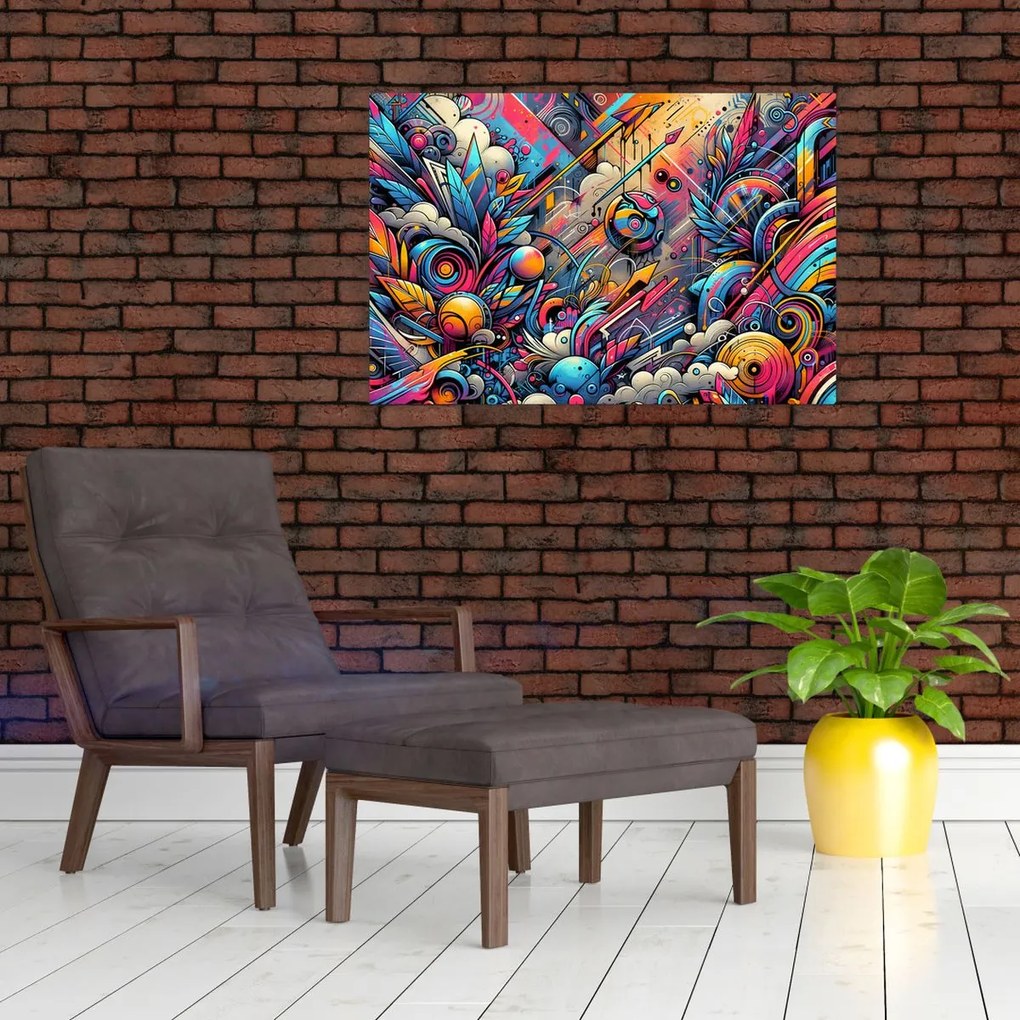Tablou - Graffiti multicolor (90x60 cm)
