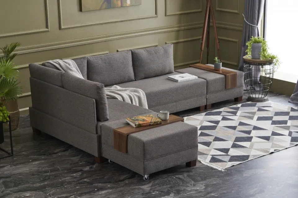 Coltar Extensibil Fly Corner Sofa Bed Left, Gri