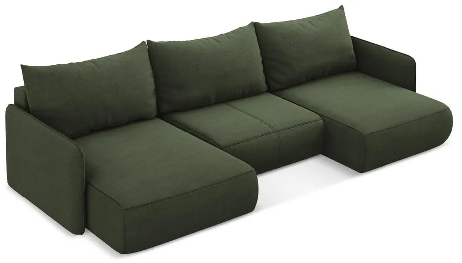 Colțar verde extensibil/cu spațiu de depozitare Nanea – Makamii