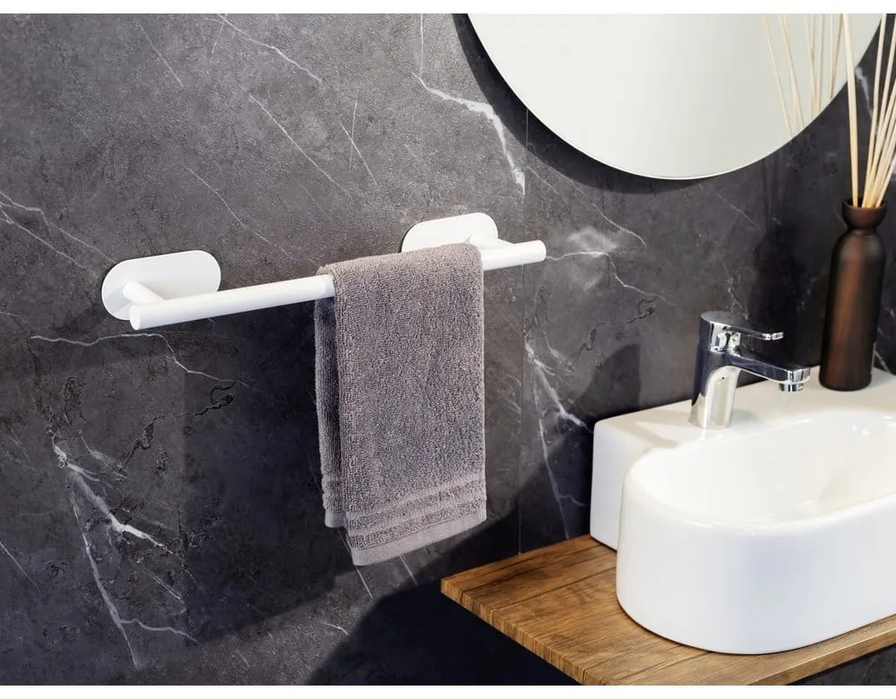 Suport pentru prosoape alb autoadeziv din oțel inoxidabil Orea Uno – Wenko