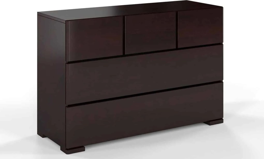 Comodă lemn masiv TerraCraft Pin 3+2 Sertare, 120 × 45 × 81 cm - Natural