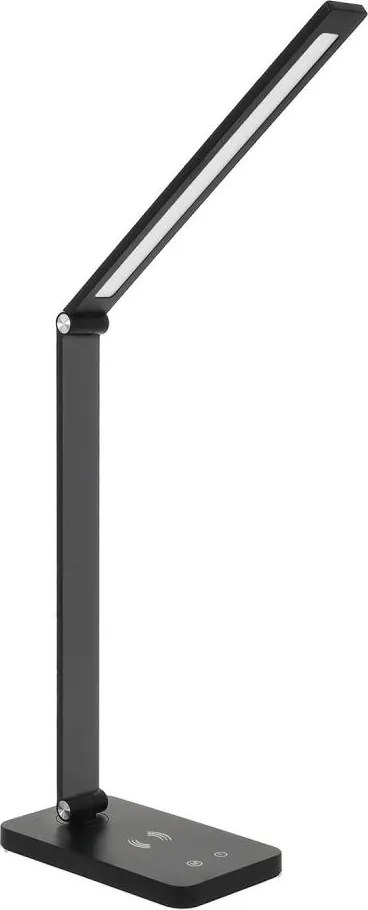 Brilagi - Lampă de birou LED tactilă cu dimmer, încărcare wireless QI, LED/7W/5V 3000/4000/6000K, negru