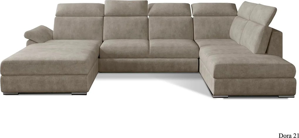 Colțar lemn masiv Formă U Extensibil Erik 336x211cm Personalizabil - Mat Velvet 75, Stânga