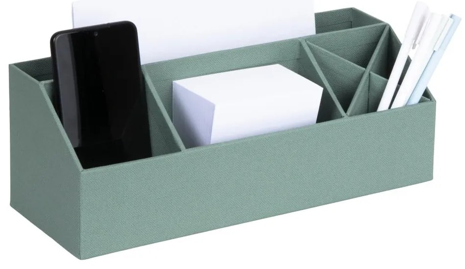 Organizator verde pentru papetărie din carton Elisa Canvas Paper Laminate – Bigso