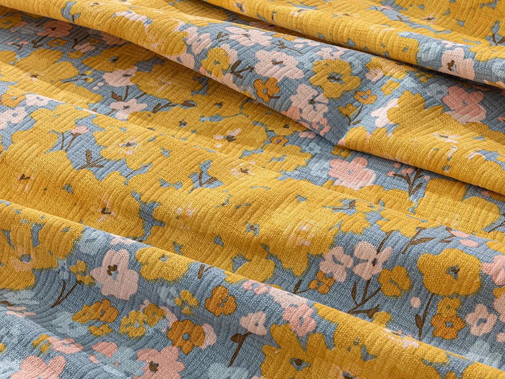 Buttercup Cuvertură Cu İmprimeu Pentru O Singură Persoană 150x220cm Galben