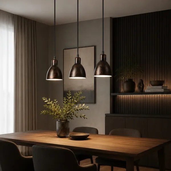 Brilagi - Lustru LED suspendat pe cablu RIDDY 3xE27/60W/230V cupru/patină