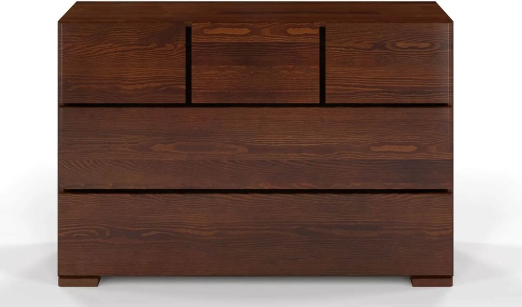Comodă lemn masiv TerraCraft Pin 3+2 Sertare, 120 × 45 × 81 cm - Natural