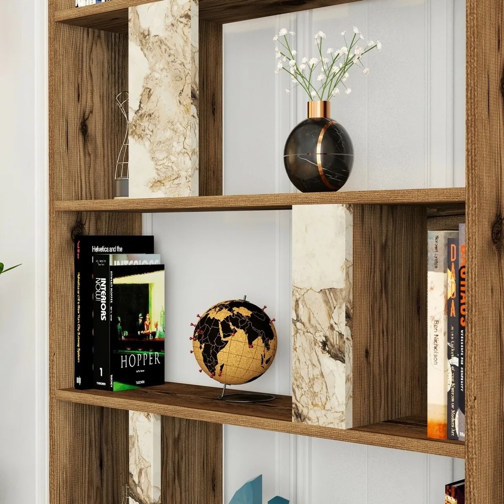 Bibliotecă Lime White Marbel and Walnut