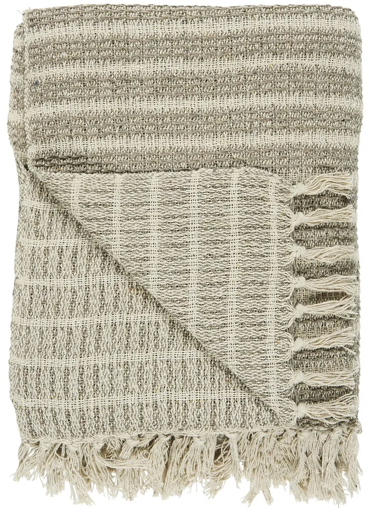 IB Laursen Patura din bumbac Culoare crem, NATURAL STRIP 160x130 cm