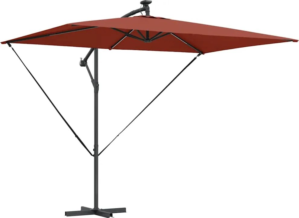 vidaXL Umbrelă de soare Terracota 294 x 200 x 270 cm