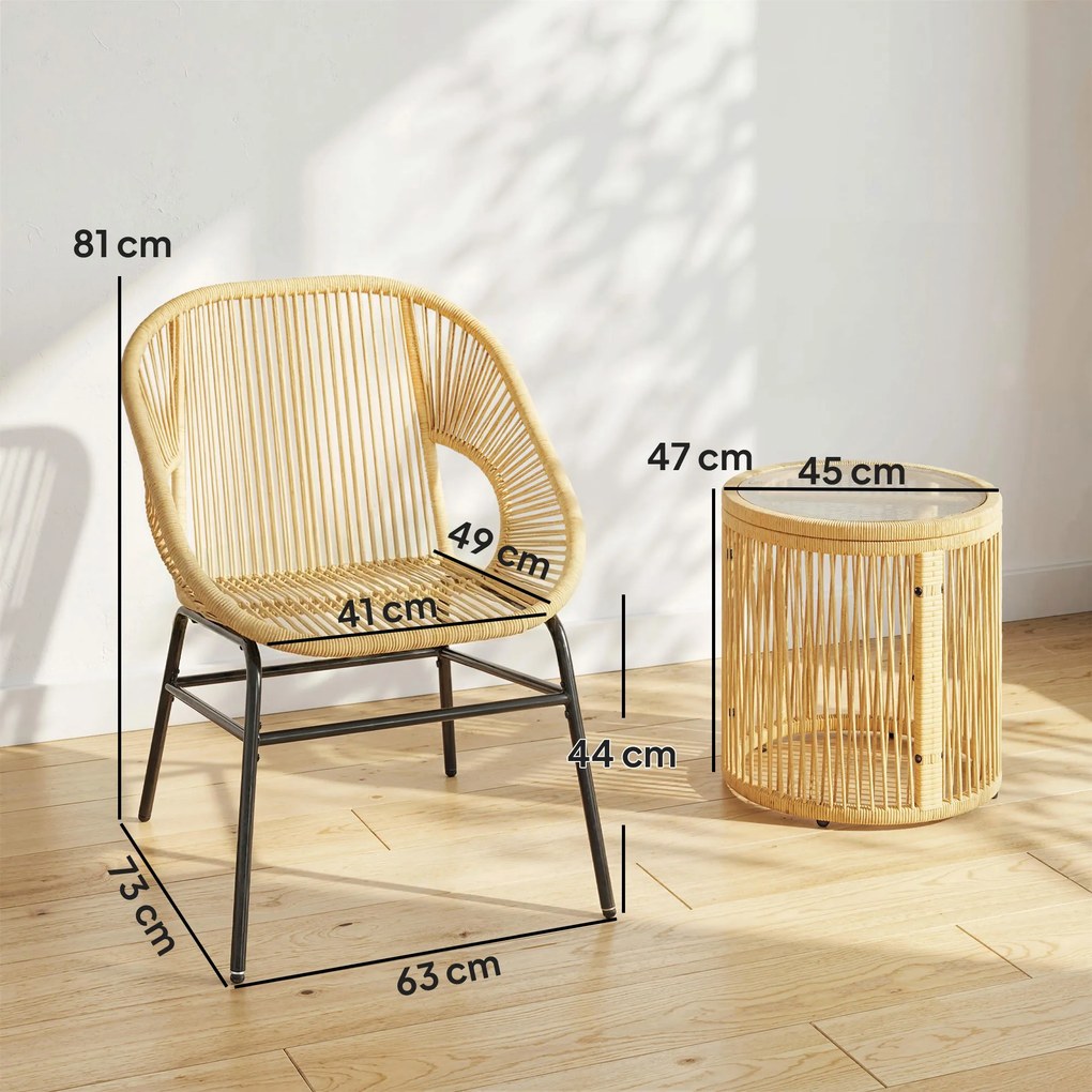 Outsunny bistro mobilier ratan polyrattan | Aosom Romania