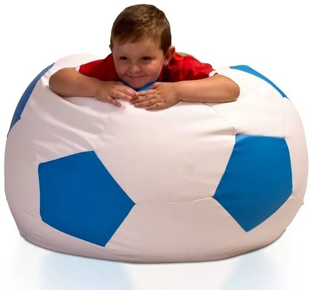 Fotoliu puf Futbal XXL (Alb + Albastru). 1054532