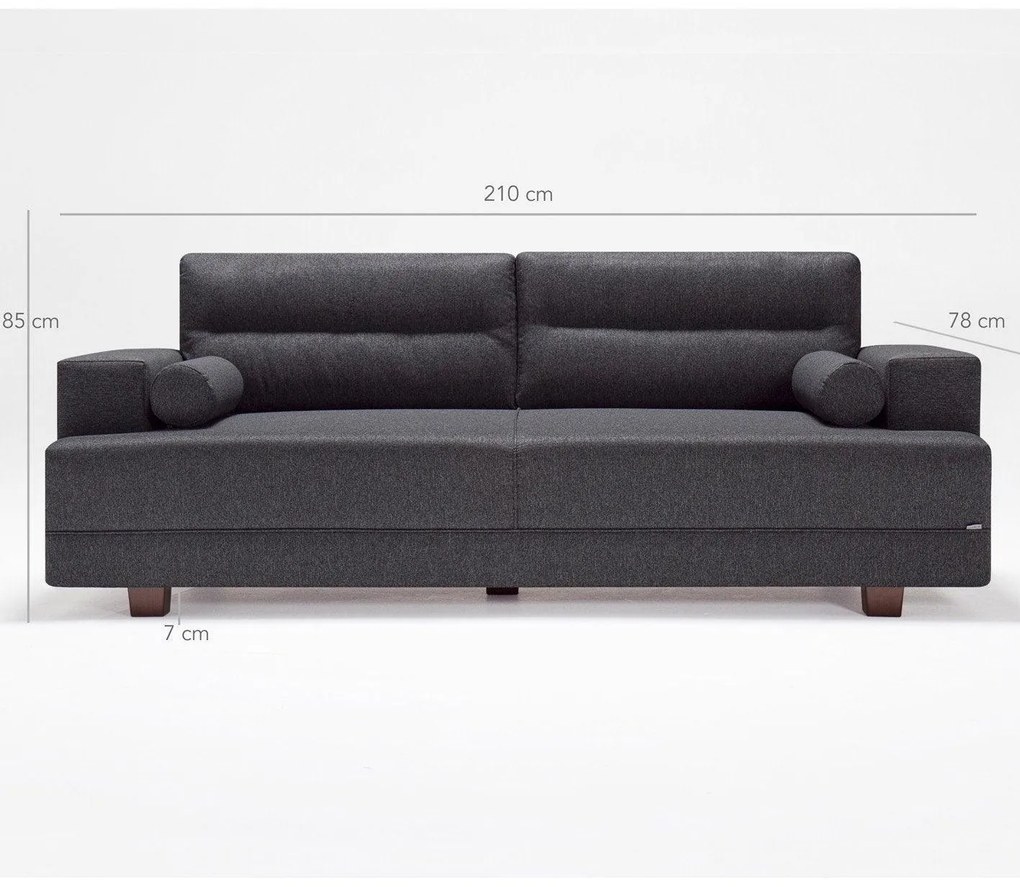Canapea Fixa cu 3 Locuri si Taburet Oslo, 210 x 85 x 78 cm