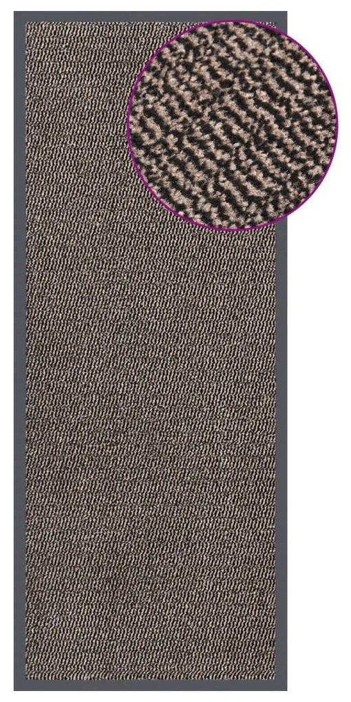 vidaXL Covoraș de intrare cu smocuri, maro închis, 60x150 cm