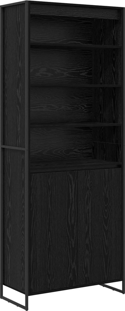 vidaXL Dulapuri Înalte 2 pcs Stejar Negru 79 x 36 x 200 cm