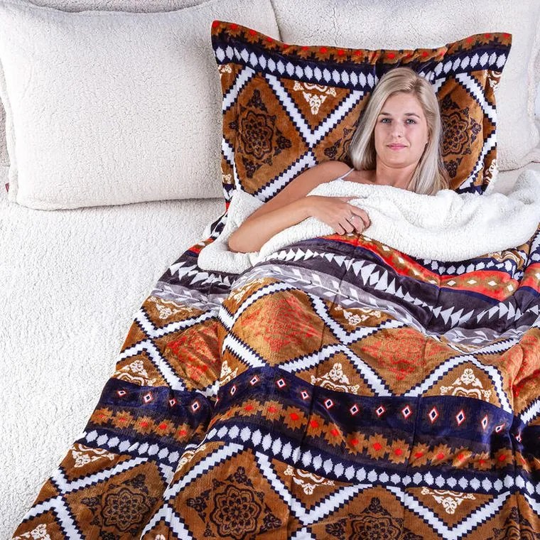 decoDoma Set blăniţă miel AZTEC 2 buc