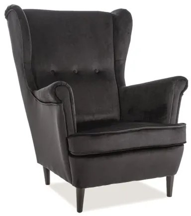 Fotoliu tapitat catifea Culoare Roz Vintage / Wenge, LORD VELVET
