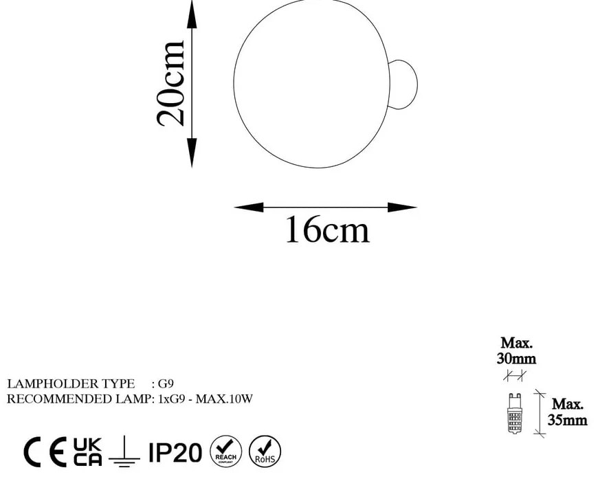 Aplică de perete în culoarea bronz ø 20 cm Fungal – Opviq lights