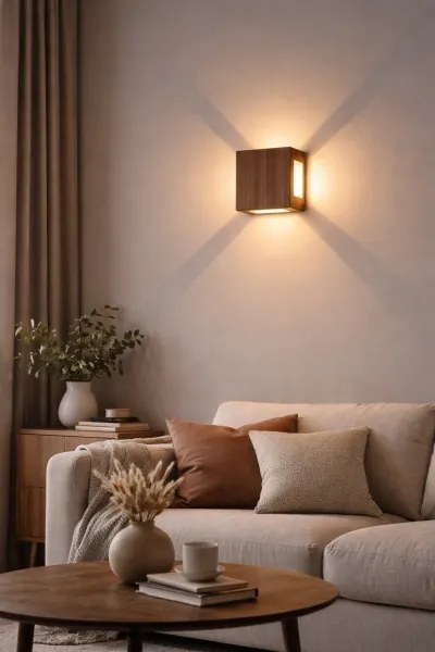 Brilagi - Aplică LED de exterior QUADRAY LED/6W/230V, decor lemn, IP54