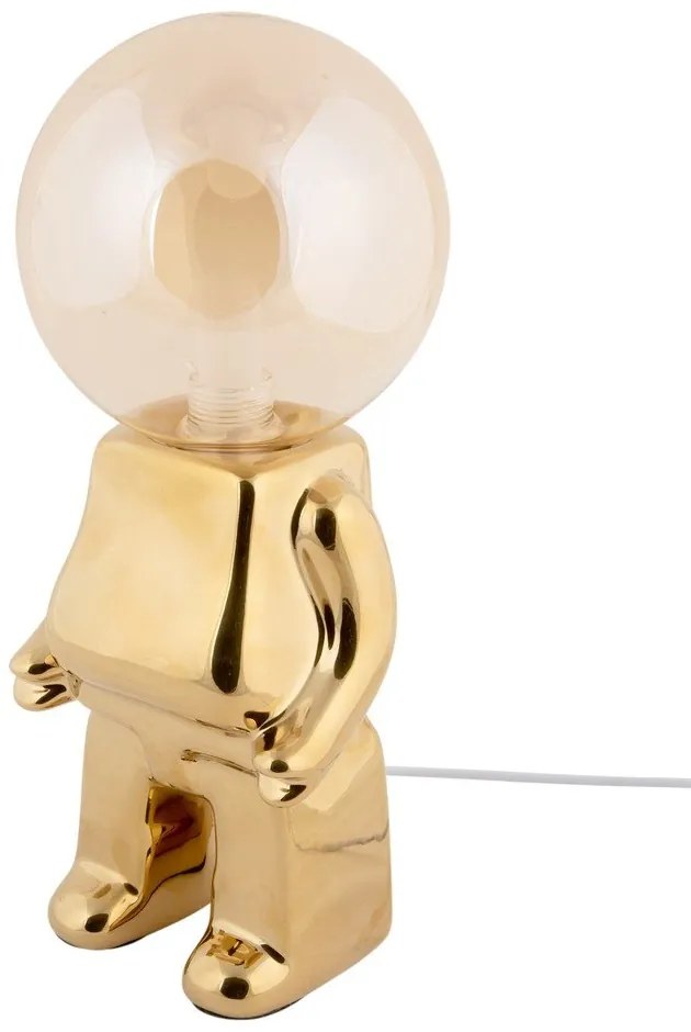 Veioză aurie LED cu intensitate reglabilă cu abajur din sticlă (înălțime 27 cm) Ross – Leitmotiv