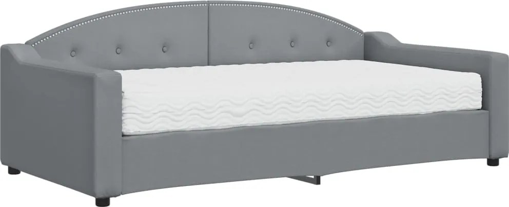 vidaXL Pat de zi cu saltea, gri deschis, 90x190 cm, textil