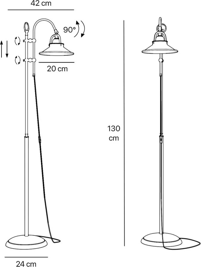 Lampa de podea stil industrial din alama personalizabila Alice