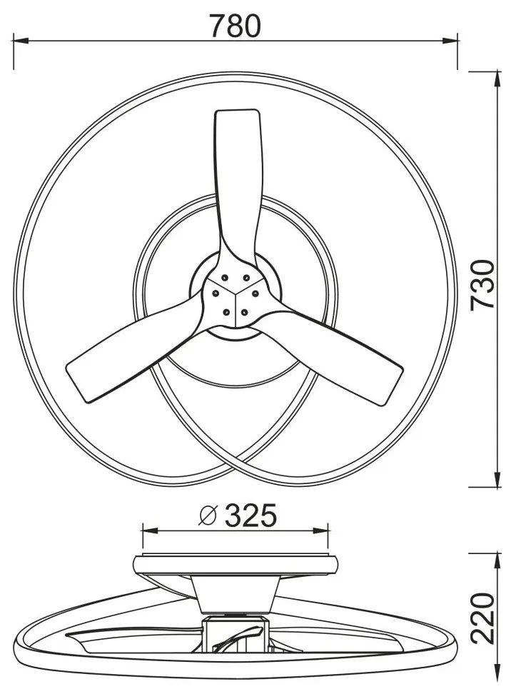 Lustra LED cu Ventilator si telecomanda OCEAN alb/lemn