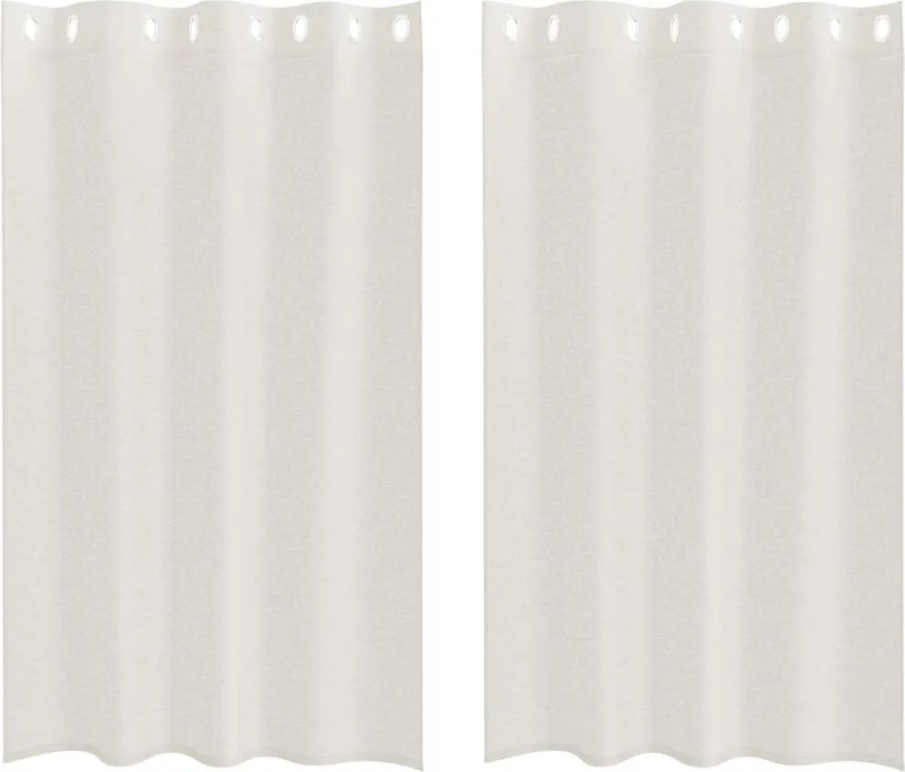 vidaXL Cortină din Voile cu perdele 2 pcs Crem 175 x 140 cm Poliester