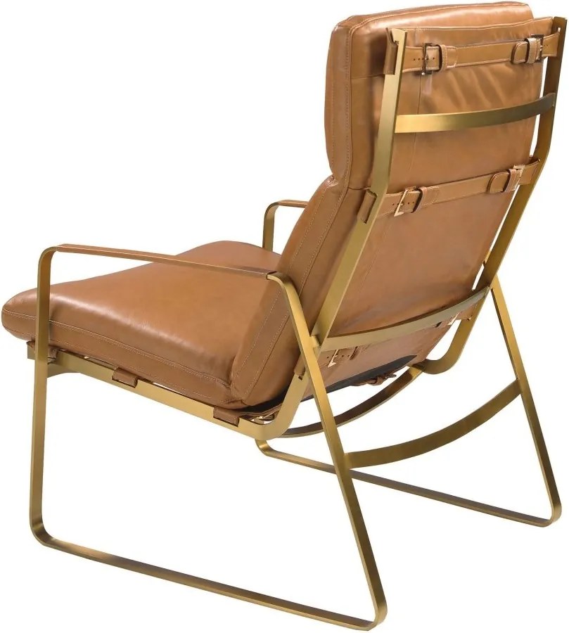 Scaun cu brate LUX design italian Cowhide camel