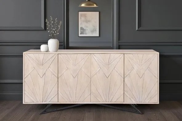 Comoda lemn de mango relief 3D METROPOLITAN 170cm