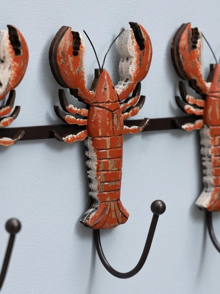 Cuier din lemn de paulownia, cu 3 agatatori, Lobsters