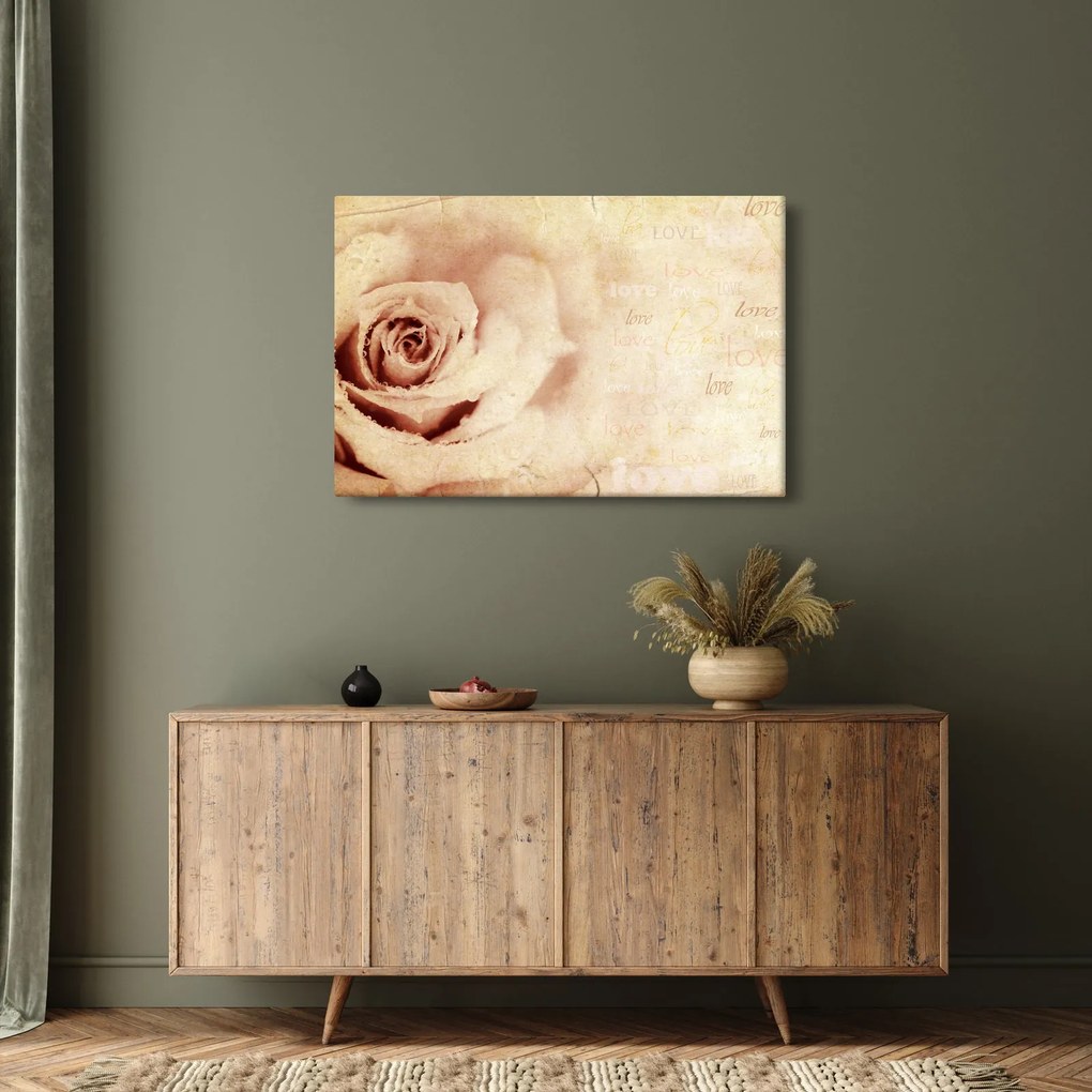 Tablou - floare de trandafir pentru îndrăgostiți (90x60 cm)