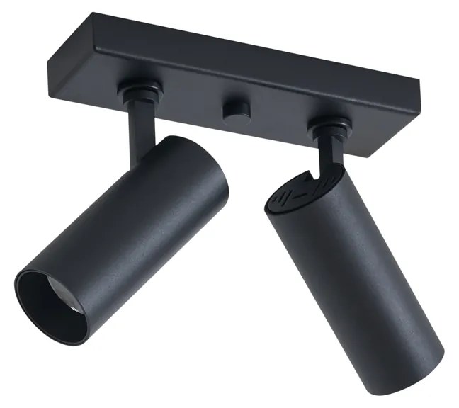 Plafonieră modernă neagră cu LED inclus, cu dimmer, cu 2 lumini - Tate